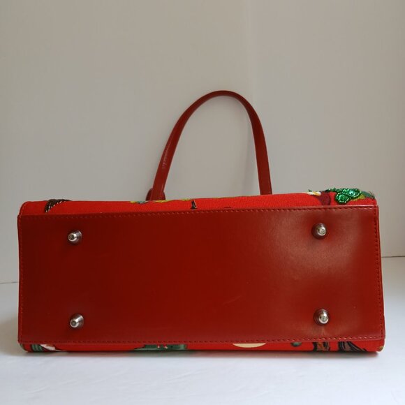 Retro 50's Red Rockabilly Pin Up Cowgirls with Beads & Sequins Shoulder Bag - Picture 13 of 13